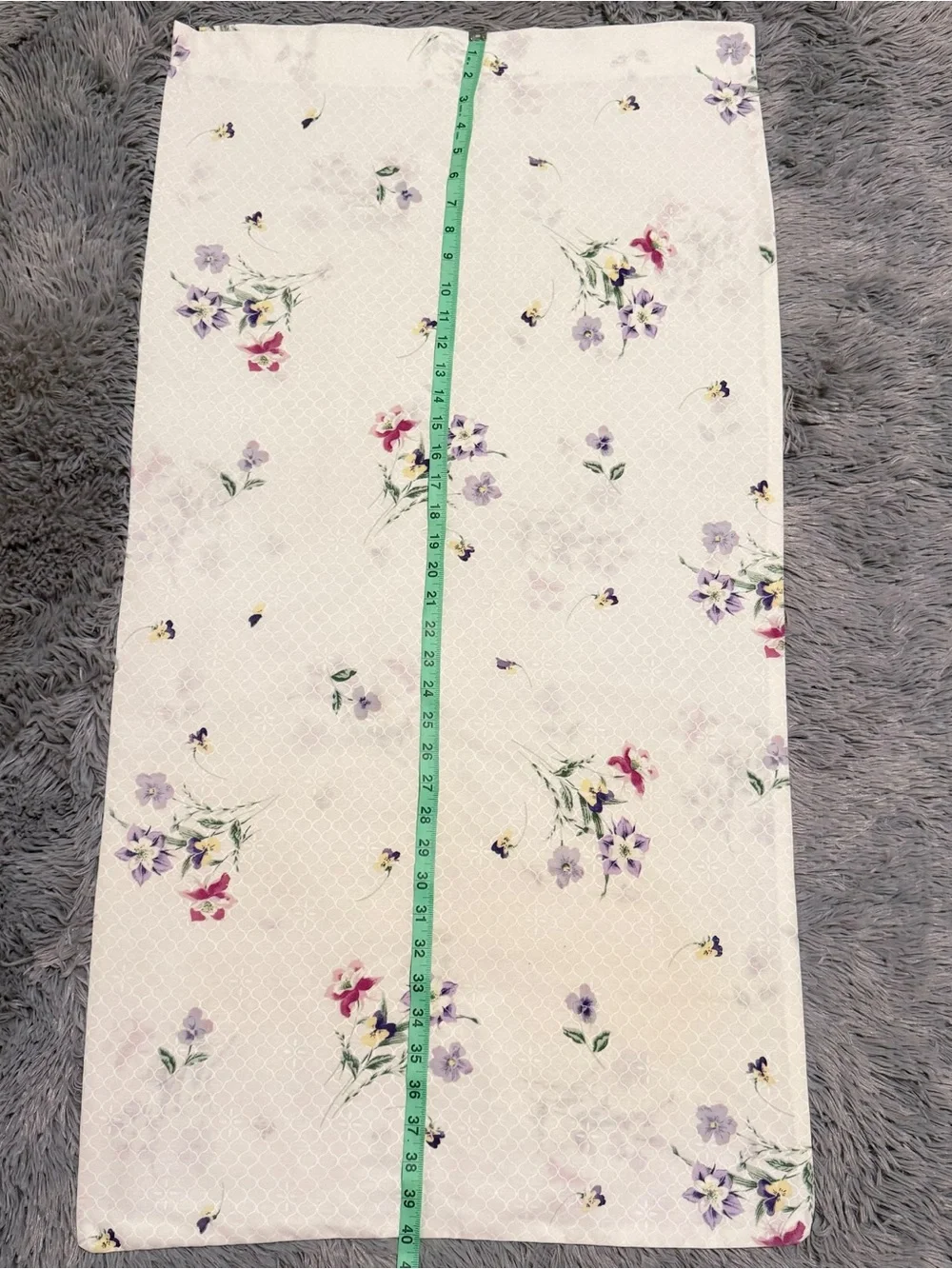Floral King Size Pillowcase - White with Purple & Pink Flowers